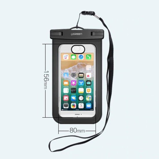 Husa Waterproof pentru Telefon 6 inch - Ugreen (50919) - Black