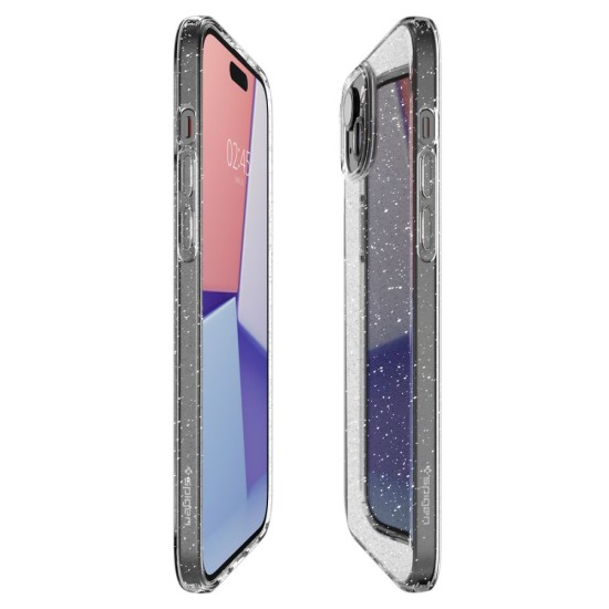 Huse pentru iPhone 15 - Spigen Liquid Crystal Glitter - Crystal Quartz