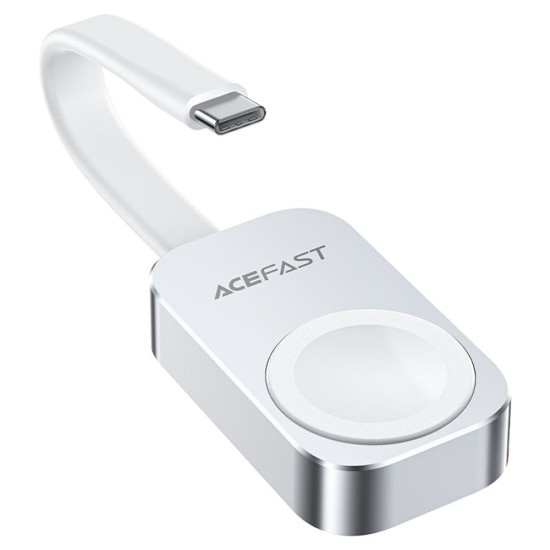 Incaractor Magnetic pentru iWatch, 5W, with Type-C Cable, Portable - Acefast (E21) - Silver Incaractor Magnetic pentru iWatch, 5W, with Type-C Cable, Portable - Acefast (E21) - Silver