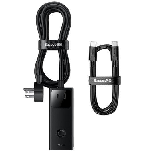 Incarcator 3xAC, 2xUSB, 2x Type-C, 65W, Cablu 100W - Baseus (PSLA020101) - Black Incarcator 3xAC, 2xUSB, 2x Type-C, 65W, Cablu 100W - Baseus (PSLA020101) - Black