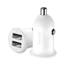 Incarcator Auto 2x USB, 4.8A - Baseus (CCALLP-02) - White Incarcator Auto 2x USB, 4.8A - Baseus (CCALLP-02) - White