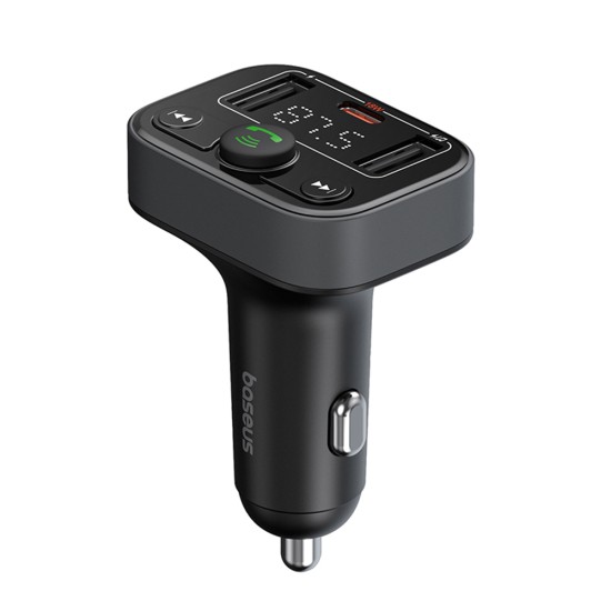 Incarcator Auto cu Modulator FM, USB, Type-C, 18W - Baseus S-09 Lite (C10762300113-00) - Cluster Black