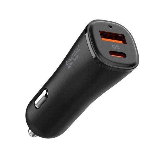 Incarcator Auto USB-A QC 3.0 18W, Type-C PD30W - Spigen Arcstation Essential (EV482) - Black Incarcator Auto USB-A QC 3.0 18W, Type-C PD30W - Spigen Arcstation Essential (EV482) - Black