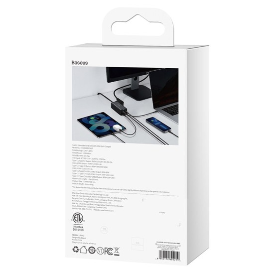 Incarcator/Cablu de alimentare GaN3 Pro 100W - Baseus (PSZM000201) - Black Incarcator/Cablu de alimentare GaN3 Pro 100W - Baseus (PSZM000201) - Black