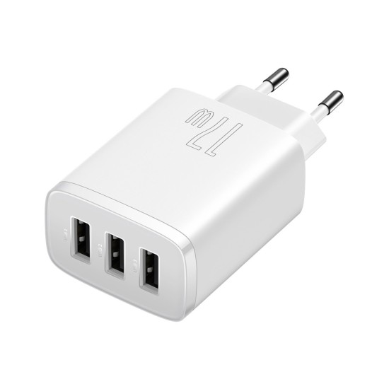 Incarcator de Priza 3xUSB, 17W - Baseus (CCXJ020102) - White