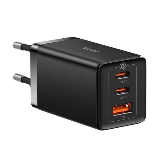 Incarcator EU 3in1, 65W, Cablu Type-C - Baseus GaN5 Pro (CCGP120201) - Black Incarcator EU 3in1, 65W, Cablu Type-C - Baseus GaN5 Pro (CCGP120201) - Black