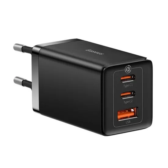 Incarcator EU 3in1, 65W, Cablu Type-C - Baseus GaN5 Pro (CCGP120201) - Black Incarcator EU 3in1, 65W, Cablu Type-C - Baseus GaN5 Pro (CCGP120201) - Black