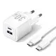 Incarcator EU, GaN, Type-C, USB, PD30W, Fast Charging - Vention (TZ-FEQW0-EU-01) - White Incarcator EU, GaN, Type-C, USB, PD30W, Fast Charging - Vention (TZ-FEQW0-EU-01) - White