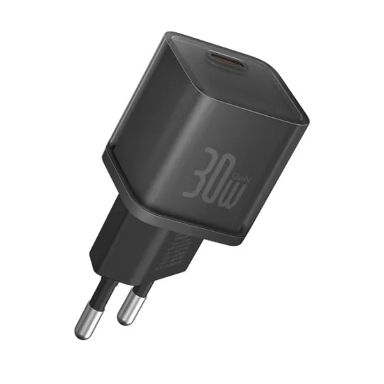 Incarcator GaN5S, Type-C, Fast Charge, 30W - Baseus Gallium Nitride (P10162504113-00) - Black Incarcator GaN5S, Type-C, Fast Charge, 30W - Baseus Gallium Nitride (P10162504113-00) - Black