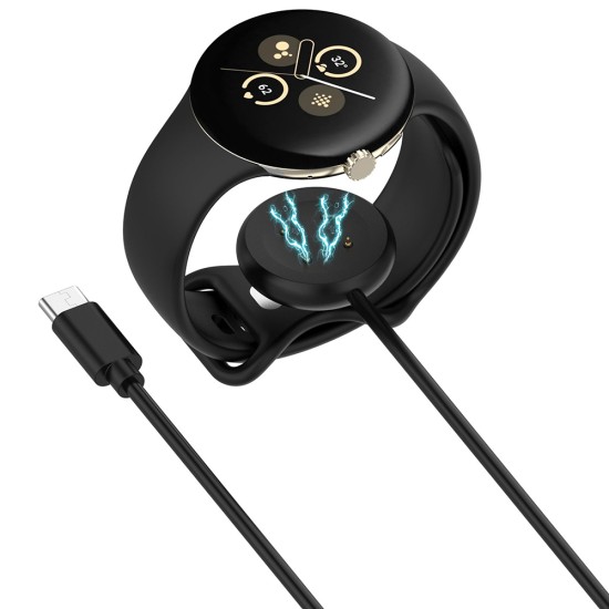 Incarcator pentru Google Pixel Watch3 (41mm, 45mm) / 2 / Fitbit Ace LTE, Type-C - Techsuit (THC5) - Black Incarcator pentru Google Pixel Watch3 (41mm, 45mm) / 2 / Fitbit Ace LTE, Type-C - Techsuit (THC5) - Black