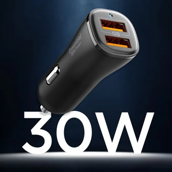 Incarcator pentru Masina 2 x USB, 30W - Spigen Essential (EV302) - Black
