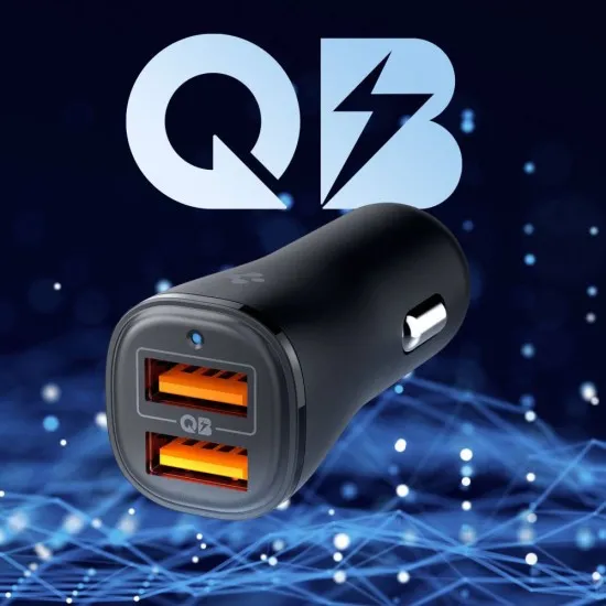 Incarcator pentru Masina 2 x USB, 30W - Spigen Essential (EV302) - Black