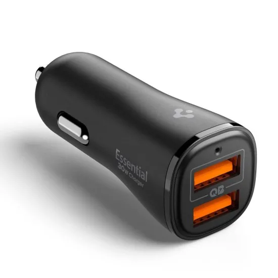 Incarcator pentru Masina 2 x USB, 30W - Spigen Essential (EV302) - Black