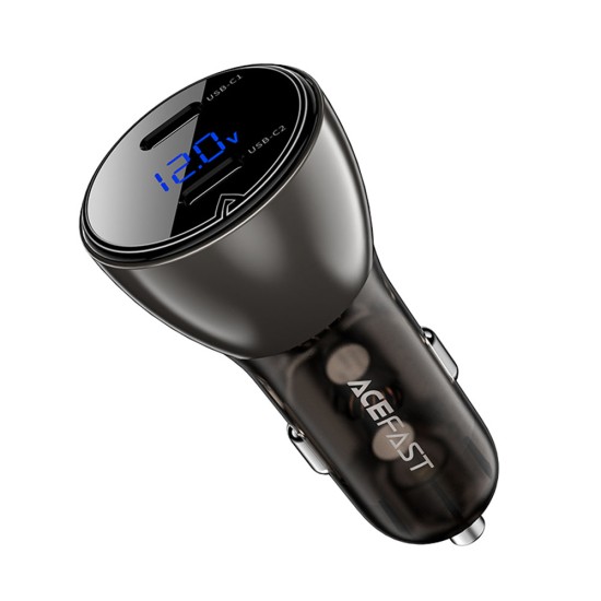 Incarcator pentru Masina, 2x Type-C, Dual Fast Charging, 60W, Display Digital LED - Acefast (B10) - Black Incarcator pentru Masina, 2x Type-C, Dual Fast Charging, 60W, Display Digital LED - Acefast (B10) - Black