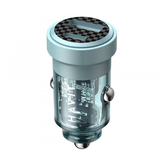 Incarcator pentru Masina, Type-C, USB, PD30W - Havit (CC2016) - Blue Incarcator pentru Masina, Type-C, USB, PD30W - Havit (CC2016) - Blue
