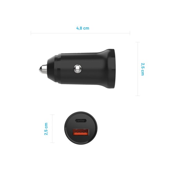 Incarcator pentru Masina, USB, Type-C, 20W - Fixed (FIXCC20N-CU-BK) - Black Incarcator pentru Masina, USB, Type-C, 20W - Fixed (FIXCC20N-CU-BK) - Black