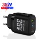 Incarcator Priza GaN, USB, Type-C, 35W - Techsuit (CHPD174) - Black Incarcator Priza GaN, USB, Type-C, 35W - Techsuit (CHPD174) - Black
