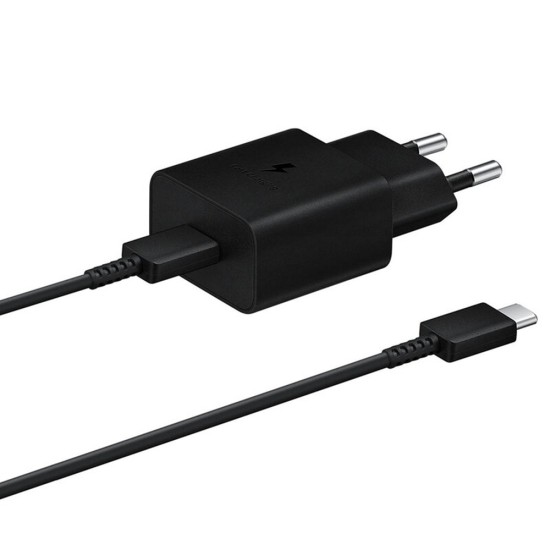 Incarcator Priza Type-C 15W, Fast Charging, Cablu Type-C la Type-C - Samsung (EP-T1510XBEGEU) - Black (Blister Packing) Incarcator Priza Type-C 15W, Fast Charging, Cablu Type-C la Type-C - Samsung (EP-T1510XBEGEU) - Black (Blister Packing)
