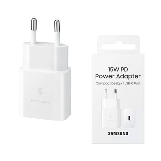 Incarcator Priza Type-C 15W, Fast Charging - Samsung (EP-T1510NWEGEU) - White (Blister Packing) Incarcator Priza Type-C 15W, Fast Charging - Samsung (EP-T1510NWEGEU) - White (Blister Packing)