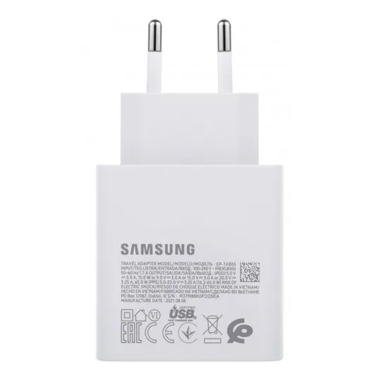 Incarcator Priza Type-C 65W - Samsung TA865 (GP-PTU020SODWQ) - White Incarcator Priza Type-C 65W - Samsung TA865 (GP-PTU020SODWQ) - White