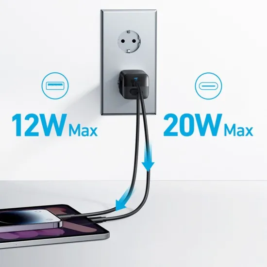 Incarcator Priza Type-C, USB, Fast Charging, 33W - Anker 323 (A2331G11) - Black