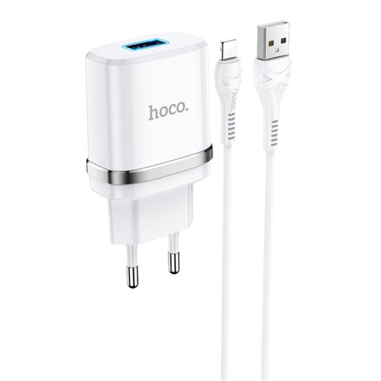 Incarcator Priza USB-A, 10W, 2.4A + Lightning - Hoco Ardent (N1) - White