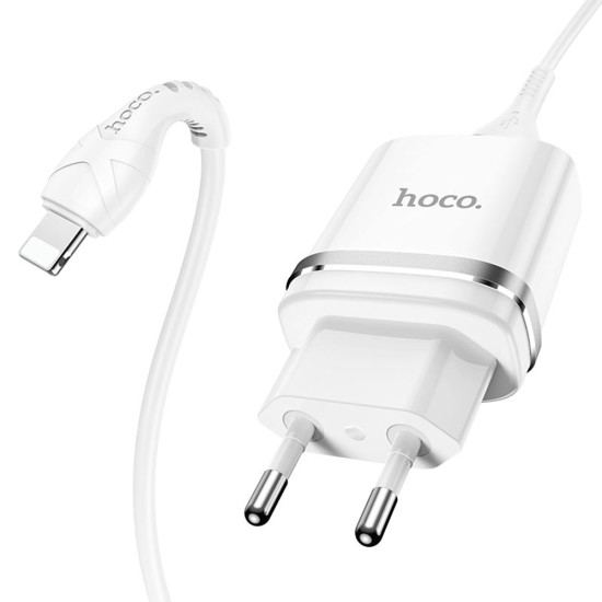 Incarcator Priza USB-A, 10W, 2.4A + Lightning - Hoco Ardent (N1) - White