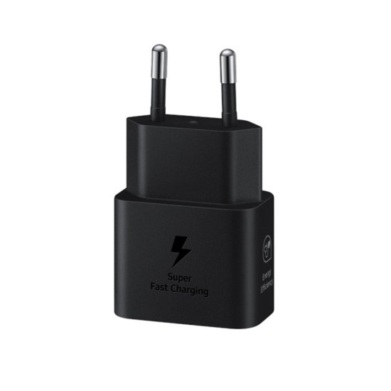 Incarcator priza USB-C, 25W + Cablu Type-C - Samsung (EP-T2510XWEGEU) - Black (Blister Packing)