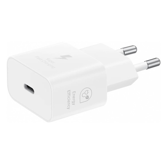 Incarcator priza USB-C, 25W + Cablu Type-C - Samsung (EP-T2510XWEGEU) - White (Blister Packing)