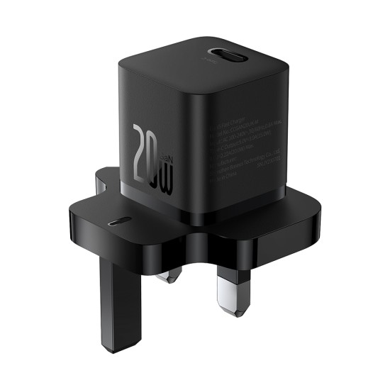 Incarcator Type-C cu Plug UK, Quick Charge 20W - Baseus (P10110907113-00) - Black Incarcator Type-C cu Plug UK, Quick Charge 20W - Baseus (P10110907113-00) - Black