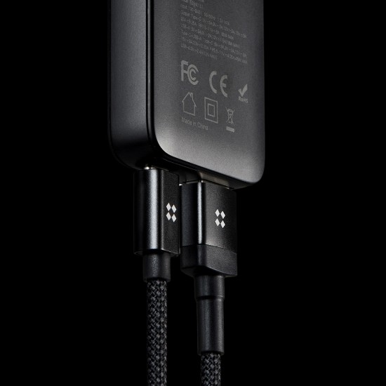 Incarcator US cu adaptor EU/UK, GaN, Type-C, USB, 65W - Edizard (EZ840101) - Black Incarcator US cu adaptor EU/UK, GaN, Type-C, USB, 65W - Edizard (EZ840101) - Black