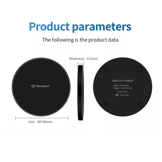 Incarcator Wireless 10W - Techsuit Premium (CHWR002) - Black Incarcator Wireless 10W - Techsuit Premium (CHWR002) - Black