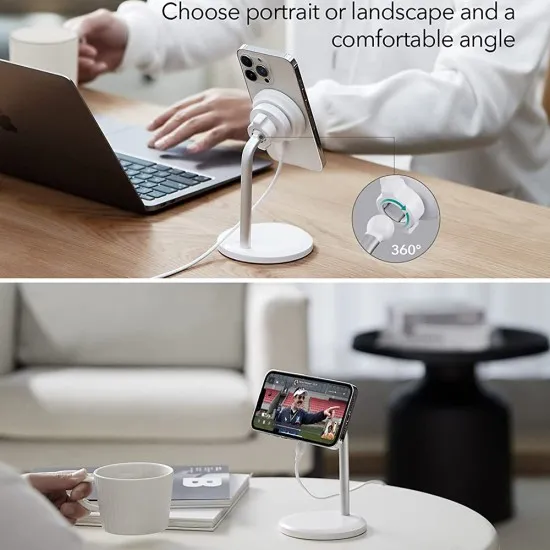 Incarcator Wireless Apple MagSafe - ESR HaloLock Shift - White Incarcator Wireless Apple MagSafe - ESR HaloLock Shift - White