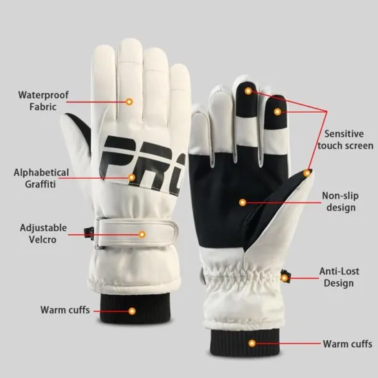 Manusi Dama, M, pentru Ski - Techsuit (OG104) - White Manusi Dama, M, pentru Ski - Techsuit (OG104) - White