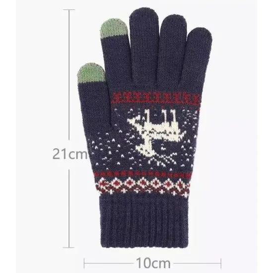 Manusi Touchscreen - Techsuit Raindeer Woolen (ST0002) - Blue Manusi Touchscreen - Techsuit Raindeer Woolen (ST0002) - Blue