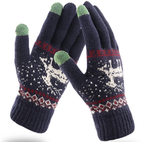 Manusi Touchscreen - Techsuit Raindeer Woolen (ST0002) - Blue