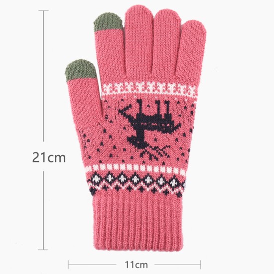 Manusi Touchscreen - Techsuit Raindeer Woolen (ST0002) - Dark Pink