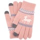 Manusi Touchscreen - Techsuit Raindeer Woolen (ST0002) - Pink