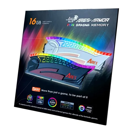 Memorie RAM pentru Desktop, DDR4, Gaming RAM, 32GB, 3200MHz, CL16 - Dato Ares Armor (AMRGB2G832G32K) - Black Memorie RAM pentru Desktop, DDR4, Gaming RAM, 32GB, 3200MHz, CL16 - Dato Ares Armor (AMRGB2G832G32K) - Black