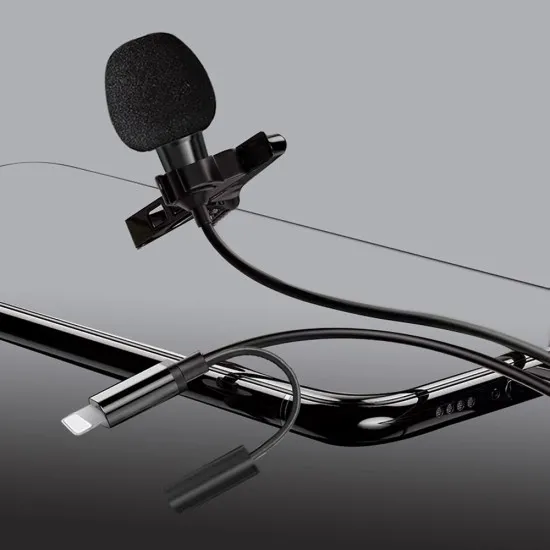 Micofon tip Lavaliera Lightning, Jack Female 3.5mm, Noise Reduction - Techsuit (WL1) - Black Micofon tip Lavaliera Lightning, Jack Female 3.5mm, Noise Reduction - Techsuit (WL1) - Black
