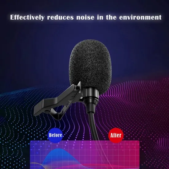 Micofon tip Lavaliera Lightning, Jack Female 3.5mm, Noise Reduction - Techsuit (WL1) - Black Micofon tip Lavaliera Lightning, Jack Female 3.5mm, Noise Reduction - Techsuit (WL1) - Black