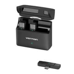 Microfon Lavariera Wireless, Type-C, ANC (set 2) - Vention (NCAB0) - Black Microfon Lavariera Wireless, Type-C, ANC (set 2) - Vention (NCAB0) - Black