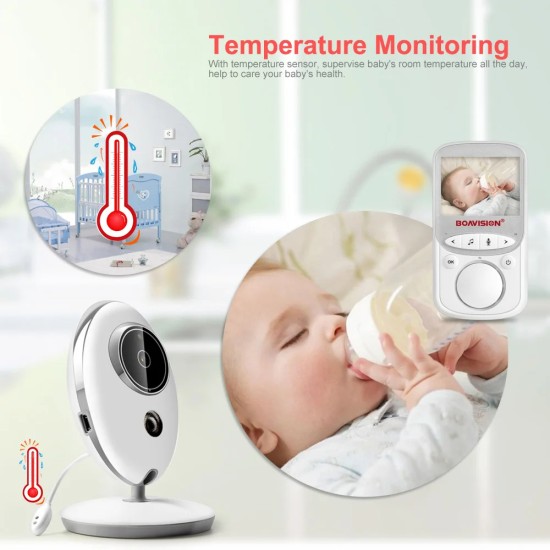 Monitor pentru Bebelus Wireless, Senzor de Temperatura, 360 - Techsuit (VB605) - White