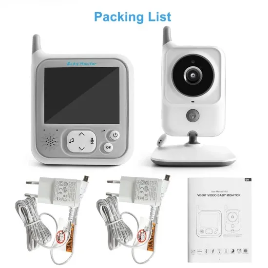 Monitor pentru Bebelus Wireless, Senzor de Temperatura, Display LCD, Night Vision - Techsuit (VB607) - White Monitor pentru Bebelus Wireless, Senzor de Temperatura, Display LCD, Night Vision - Techsuit (VB607) - White