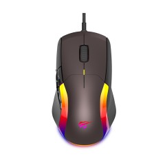 Mouse cu Fir pentru Gaming 1200/2400/3200/4800/6400/8000 DPI, 1.6m, 5V - Havit (MS959S) - Black / Ochre Mouse cu Fir pentru Gaming 1200/2400/3200/4800/6400/8000 DPI, 1.6m, 5V - Havit (MS959S) - Black / Ochre