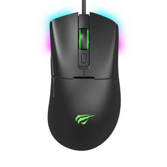 Mouse cu Fir pentru Gaming 800/1600/3200/6400/8000/12000 DPI, 1.6m, 5V - Havit (MS966) - Black