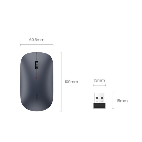 Mouse Fara Fir 1000-4000 DPI - Ugreen Slim Design (90372) - Black