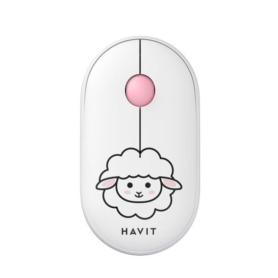 Mouse Fara Fir 2.4GHz, 1600 DPI, ABS, PC- Havit (MS75GT Pro) - White