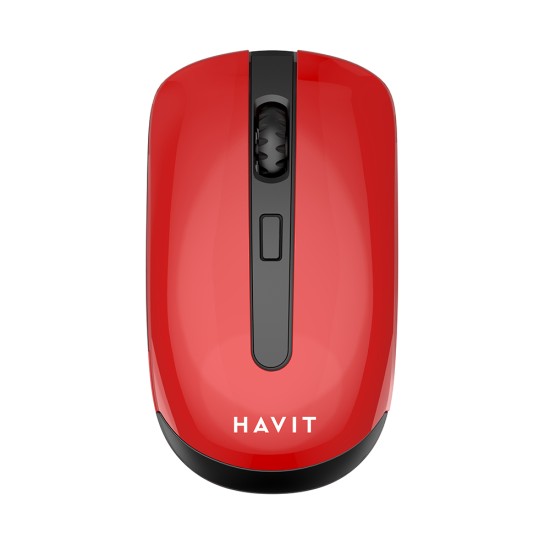 Mouse Fara Fir 2.4GHz, 800-1200-1600 DPI - Havit (MS989GT) - Black / Red