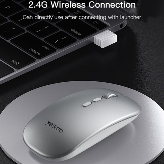 Mouse pentru Laptop 800/1200/1600DPI, 2.4G - Yesido (KB15) - Silver